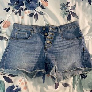 High wasted stretch jean shorts